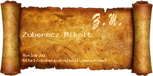 Zuberecz Mikolt névjegykártya